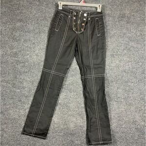 Steele‎ Pants Womens S Black Organic Leather Cotton Moto Biker High Rise 28x31